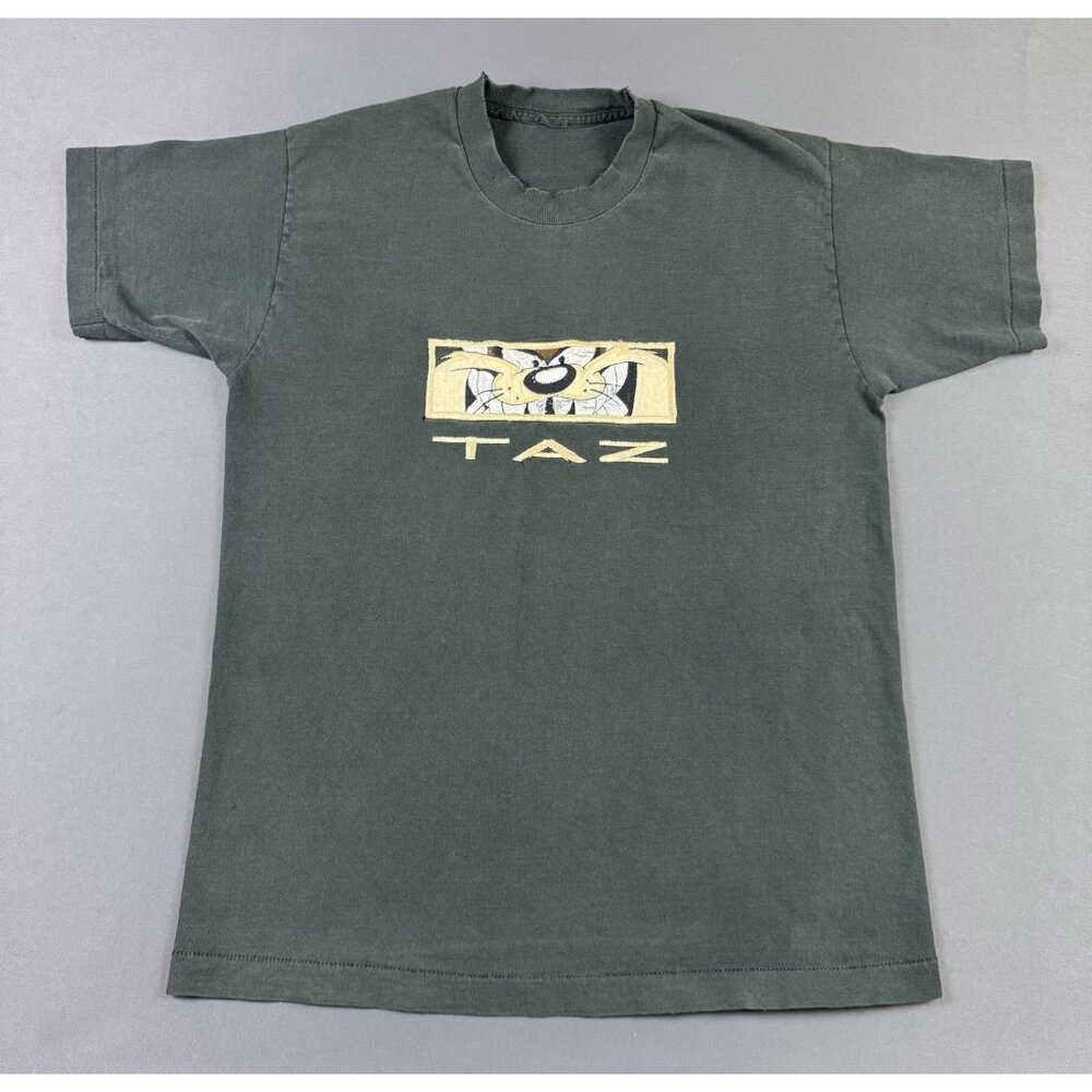 Rare Vintage 90s Tazmanian Devil Looney Tunes Warner Bros Stitched Sun Fade Tee